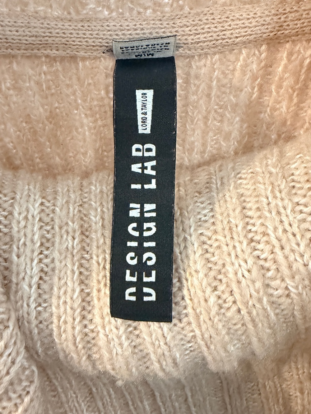 Lord & Taylor Cream Ribbed Cowl Neck Sweater - Picture 4 of 6